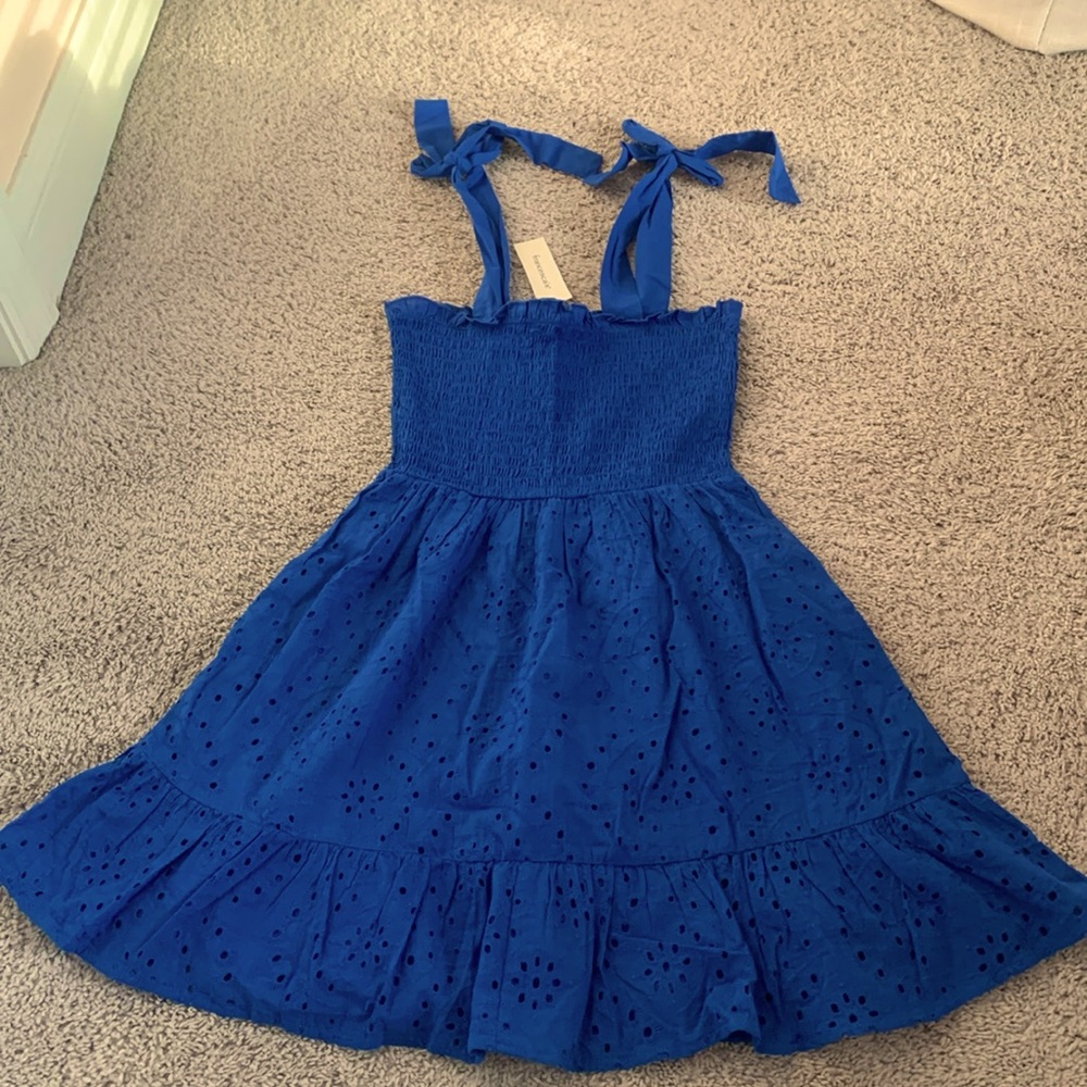 'Cobalt Eyelit Sun Dress' Blue Rain Francesca's